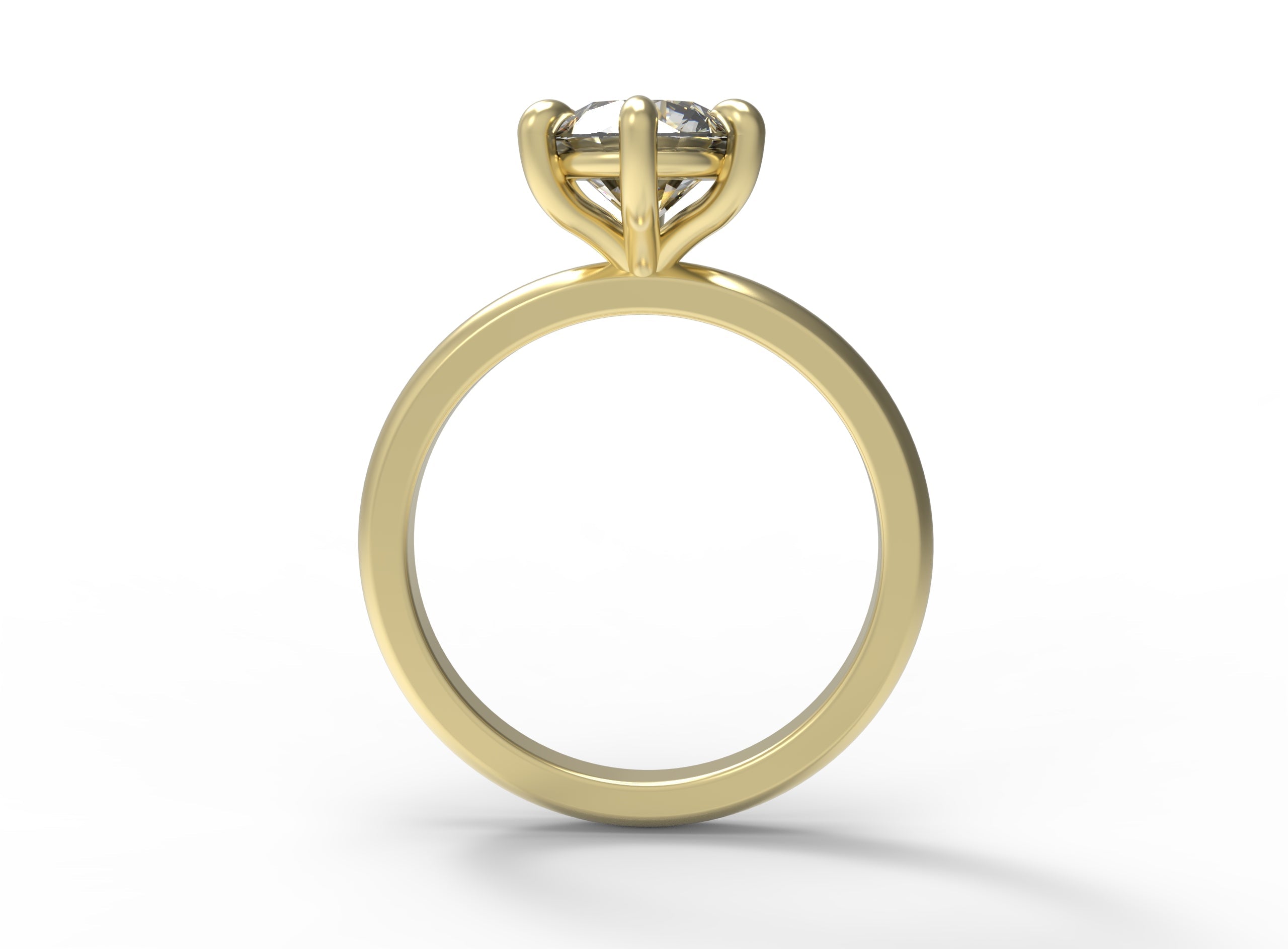 Close up of the Classic Esther Engagement Ring in yellow gold by Fluid Jewellery 3