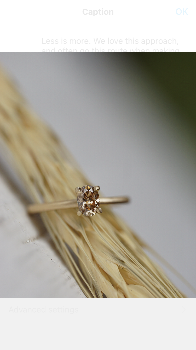 Close up of the Classic Kate Solitaire Engagement Ring in yellow gold by Fluid Jewellery 4