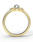 Close up of the Cluster Matilda Solitaire Engagement Ring in yellow gold by Fluid Jewellery 2