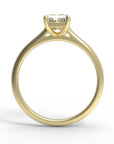 Close up of the Cathedral Sage Solitaire Engagement Ring in yellow gold by Fluid Jewellery 3