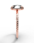 Close up view of the Classic Talon Solitaire Engagement Ring in rose gold 2