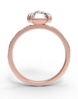 Close up view of the Classic Talon Solitaire Engagement Ring in rose gold 3