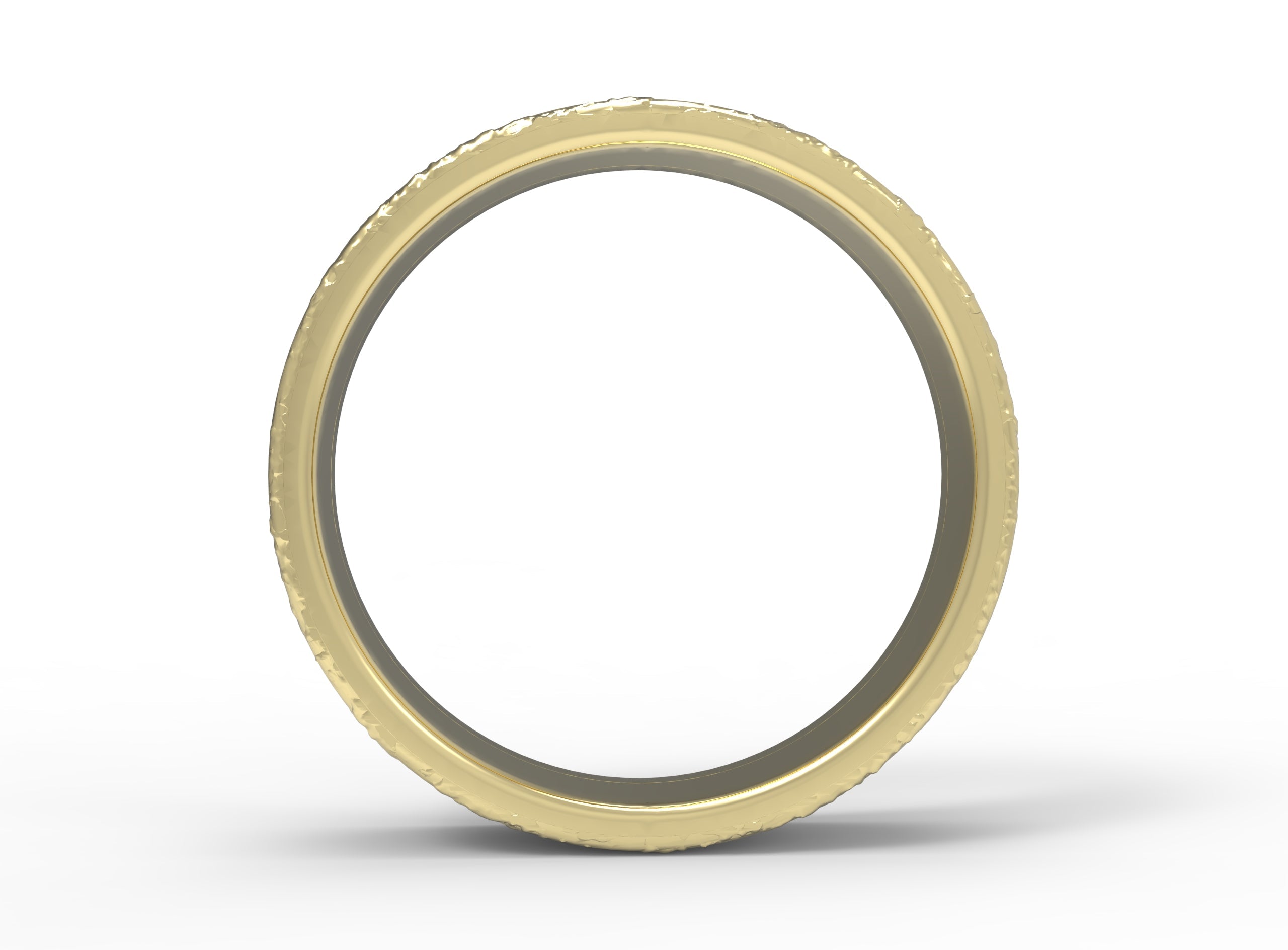 Side close up of the mens Arena wedding band in yellow gold 6