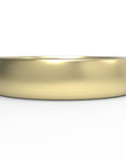 Close up of the mens Half Round wedding band in yellow gold