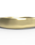 Close up of the mens Organic wedding band in yellow gold