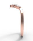Close up of the Chevron Penelope womens wedding band by Fluid Jewellery in rose gold 2