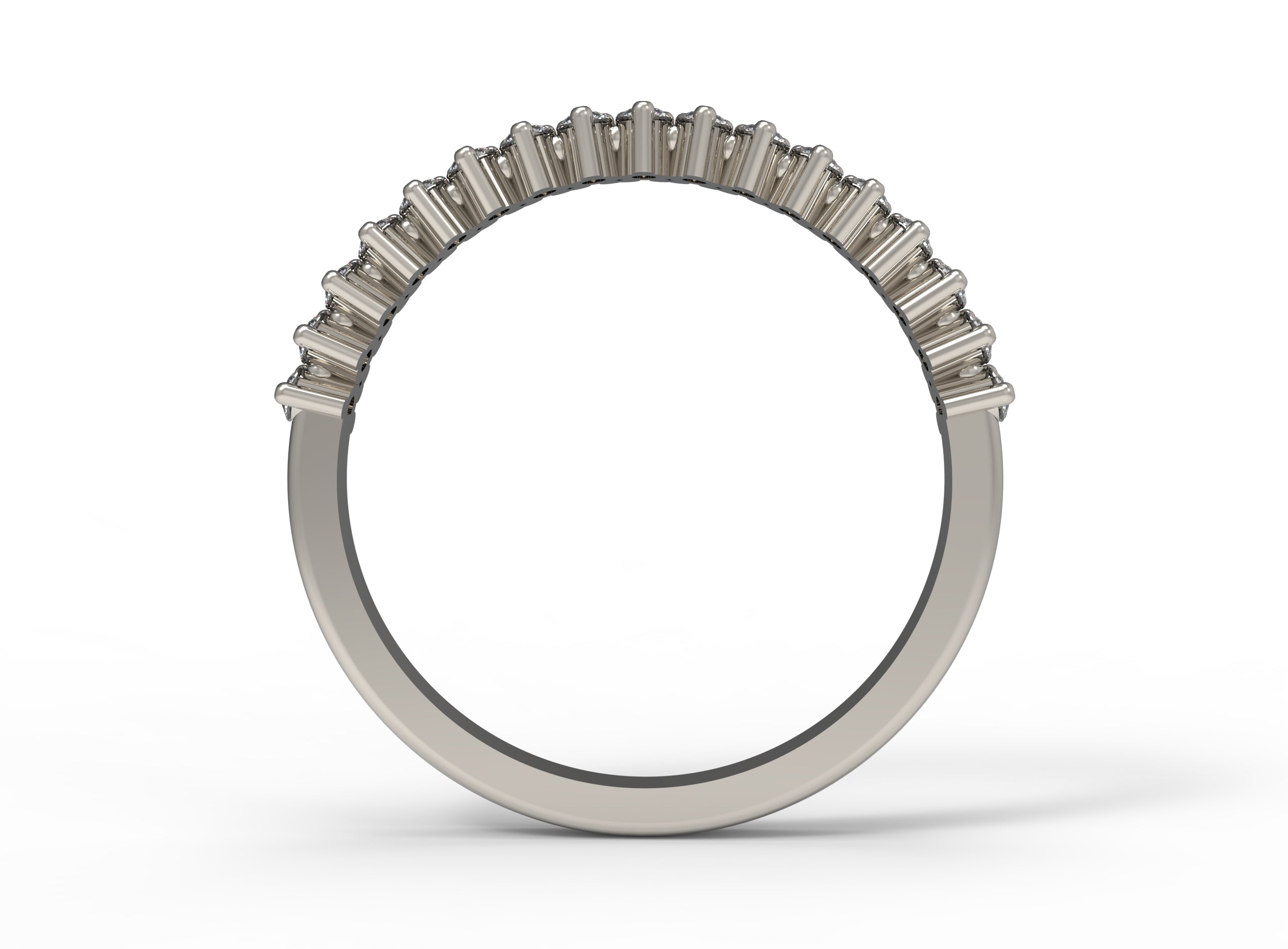 Close up of the Classic Annalise womens wedding band by Fluid Jewellery in white gold 2
