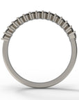 Close up of the classin Evelyn womens wedding band by Fluid Jewellery in white gold 3