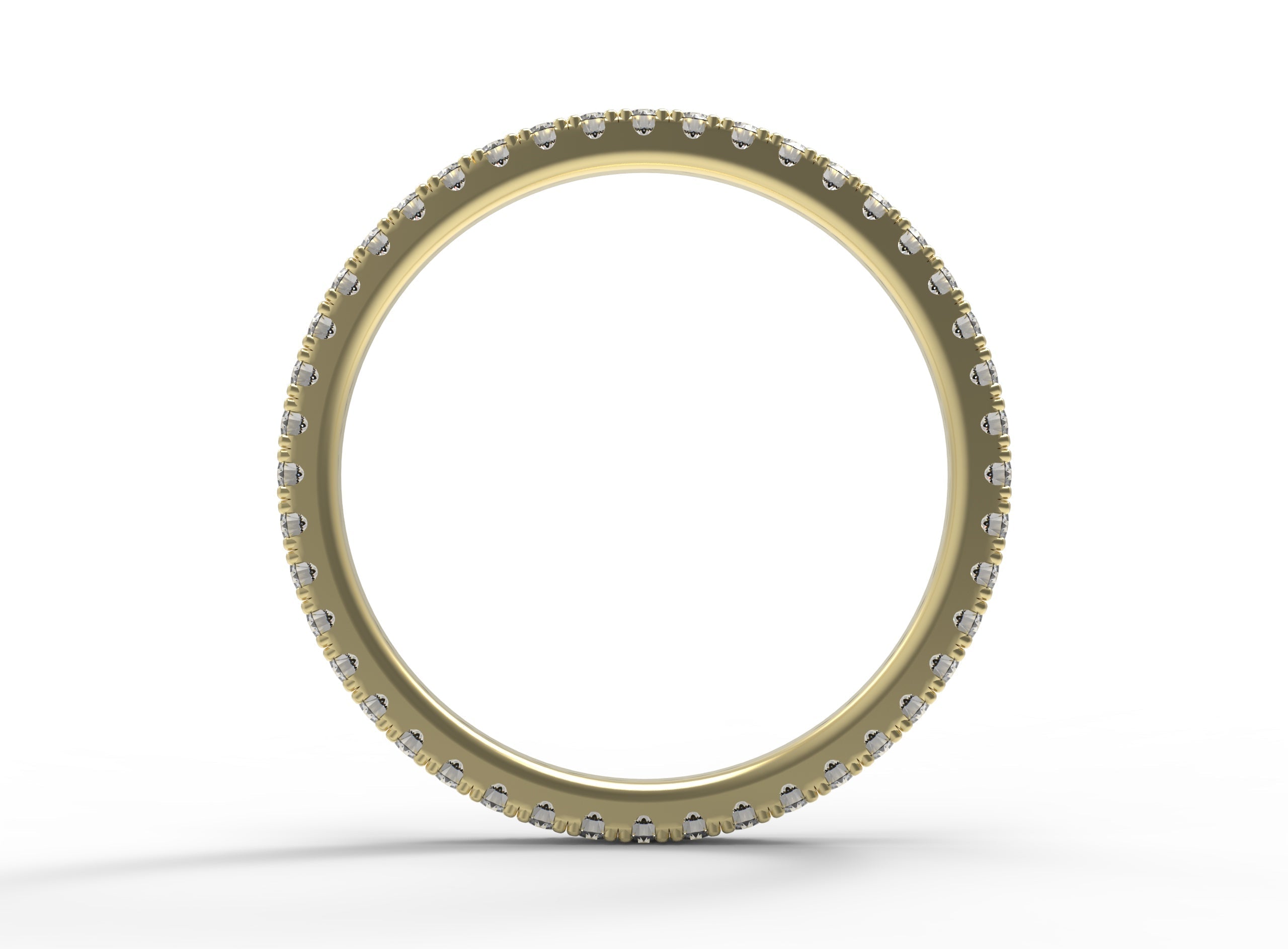 Close up of the classic Eternity womens wedding band by Fluid Jewellery in yellow gold 3