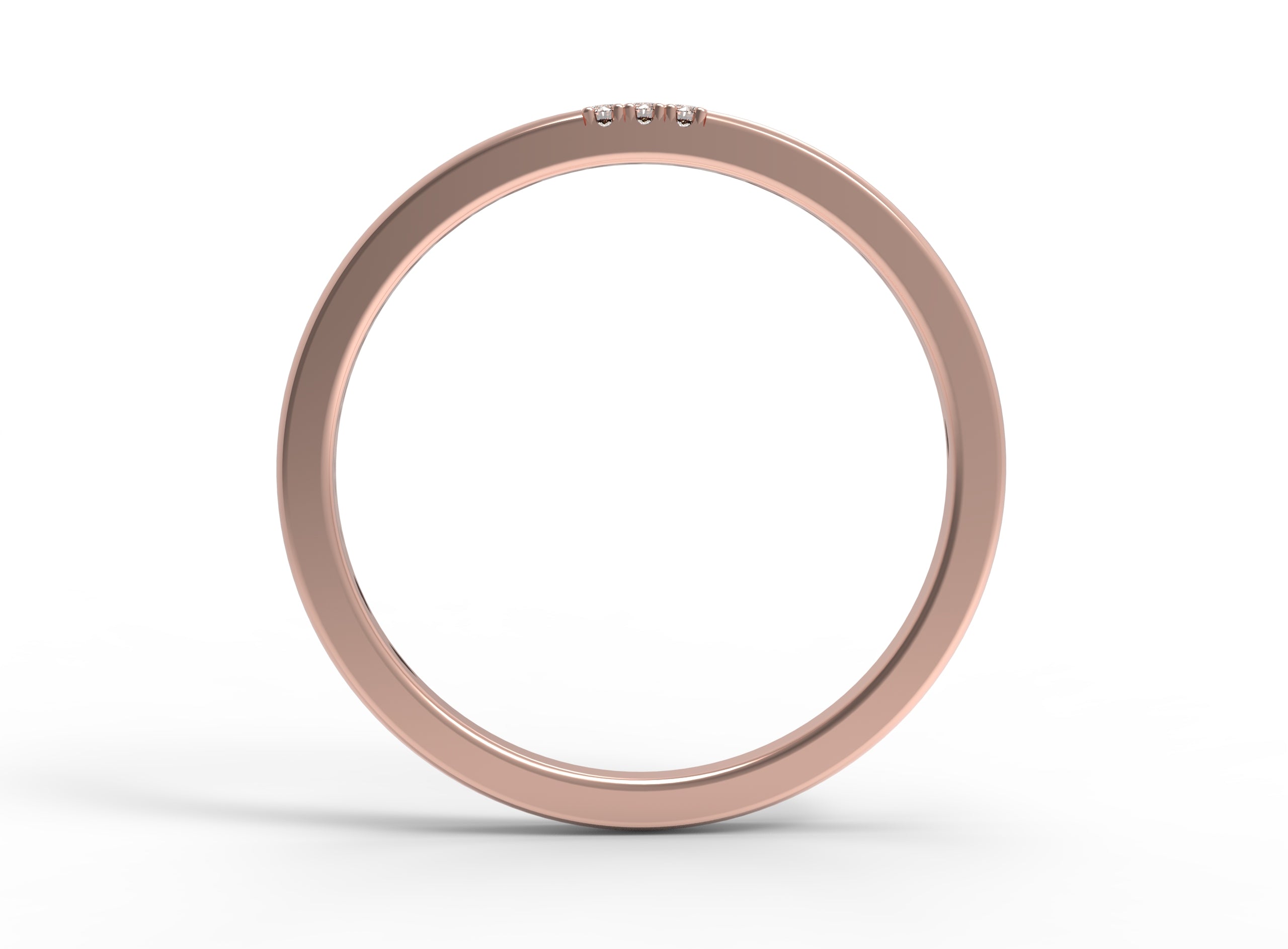 Close up of the Pave Jane womens wedding band by Fluid Jewellery in rose gold 3