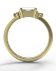 Close up of the Five Stone Cora Engagement Ring in yellow gold by Fluid Jewellery 3