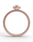 Close up of the Classic Ivy Engagement Ring in rose gold by Fluid Jewellery 3