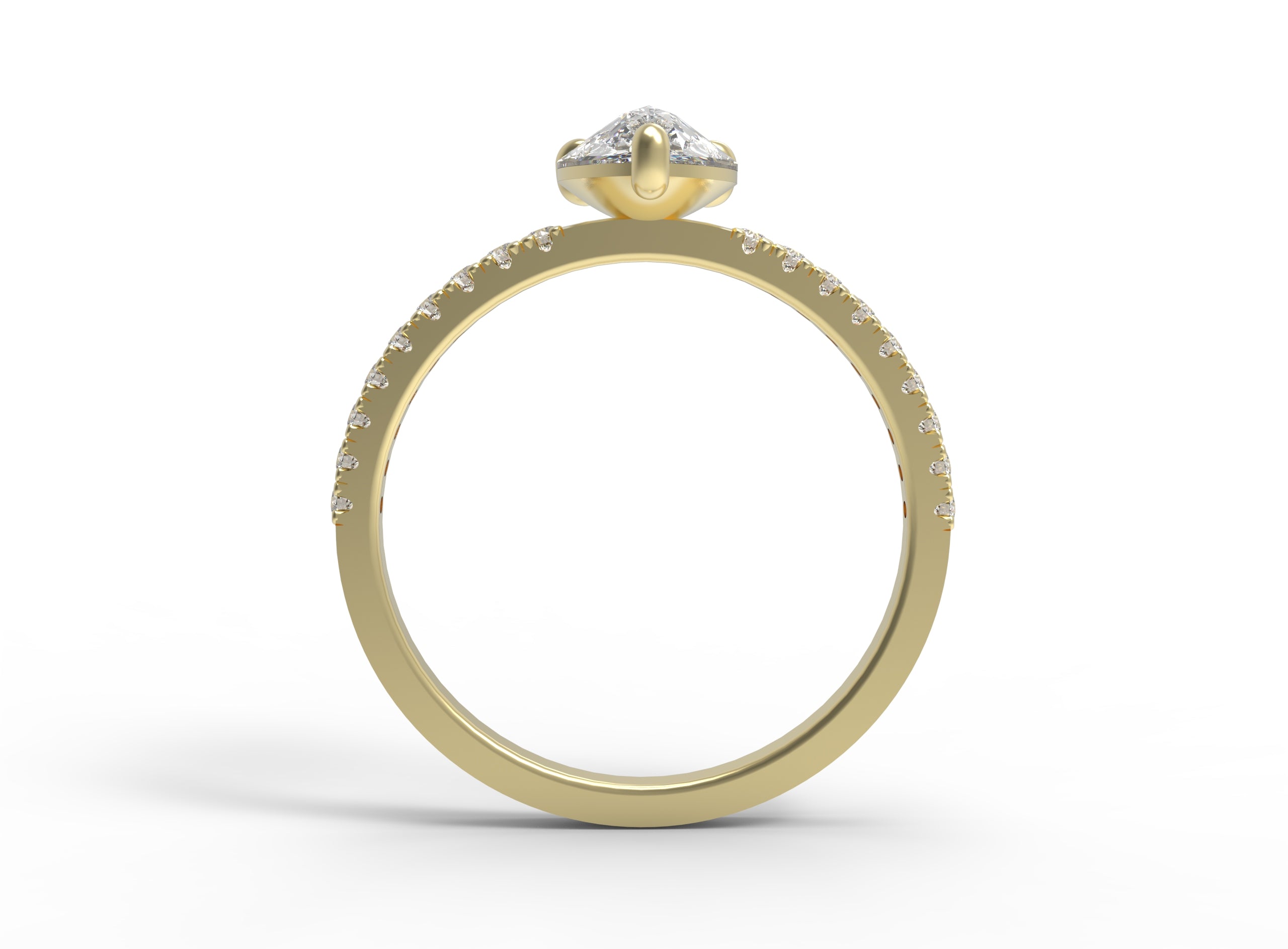 Close up of the Classic Ivy Engagement Ring in yellow gold by Fluid Jewellery 2