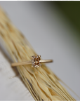 Close up of the Classic Kate Solitaire Engagement Ring in yellow gold by Fluid Jewellery 4