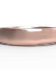 Close up of the mens Organic wedding band in rose gold