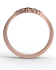 Close up of the Chevron Penelope womens wedding band by Fluid Jewellery in rose gold  3