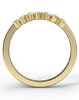 Close up of thecluster Maeve womens wedding band by Fluid Jewellery in yellow gold 3