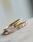 Close up of thecluster Maeve womens wedding band by Fluid Jewellery in yellow gold 5