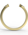 Close up of the open Mara womens wedding band by Fluid Jewellery in yellow gold 3