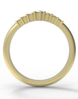 Close up of the seven stone Elsie womens wedding band by Fluid Jewellery in yellow gold 3