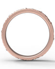 Close up of the Starlight womens wedding band by Fluid Jewellery in rose gold 3